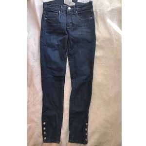 Jeans with 1970s tortoise shell buttons